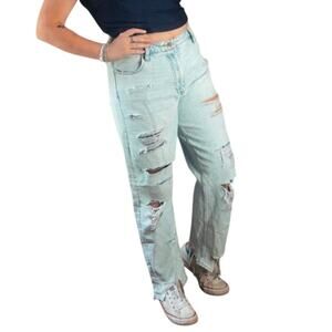 VIGOSS Billie 90s Light Wash Loose Fit Ripped Jeans Size 30